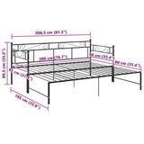 vidaXL Slaapbank uittrekbaar metaal zwart 90x200 cm