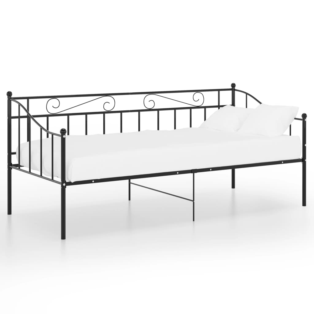 vidaXL Slaapbank metaal zwart 90x200 cm