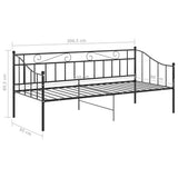 vidaXL Slaapbank metaal zwart 90x200 cm