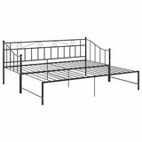 vidaXL Slaapbankframe uittrekbaar metaal zwart 90x200 cm