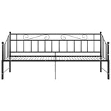 vidaXL Slaapbankframe uittrekbaar metaal zwart 90x200 cm