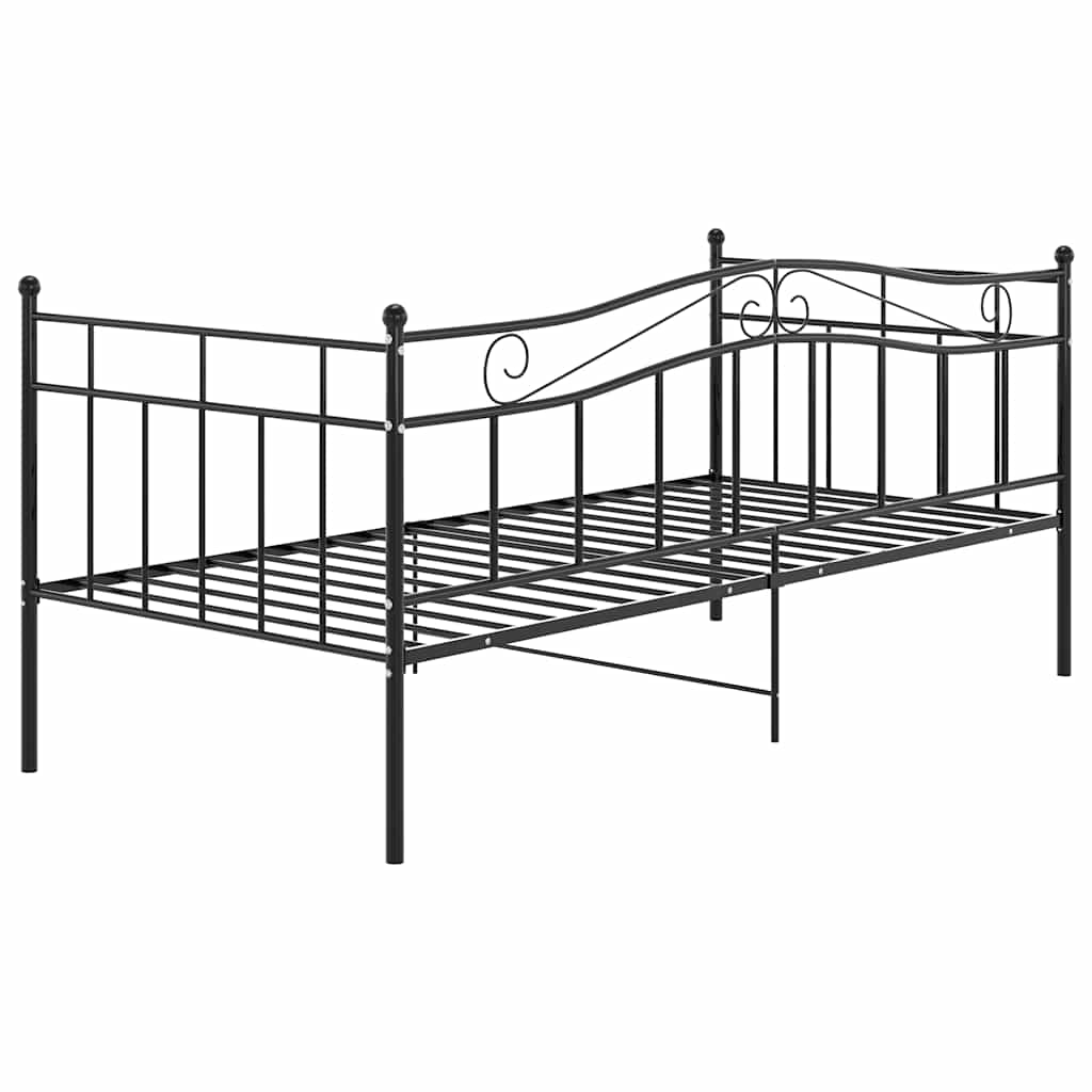 vidaXL Slaapbank metaal zwart 90x200 cm