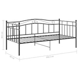 vidaXL Slaapbank metaal zwart 90x200 cm
