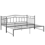 vidaXL Slaapbank uittrekbaar metaal zwart 90x200 cm