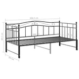 vidaXL Slaapbank uittrekbaar metaal zwart 90x200 cm