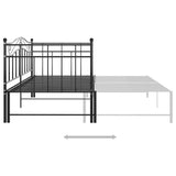 vidaXL Slaapbank uittrekbaar metaal zwart 90x200 cm