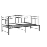 vidaXL Slaapbank uittrekbaar metaal zwart 90x200 cm