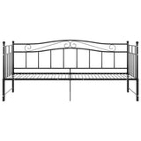 vidaXL Slaapbank uittrekbaar metaal zwart 90x200 cm