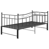 vidaXL Slaapbank uittrekbaar metaal zwart 90x200 cm