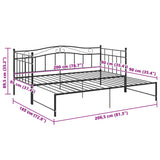 vidaXL Slaapbank uittrekbaar metaal zwart 90x200 cm