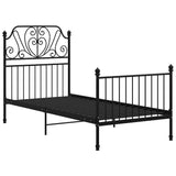 vidaXL Metal Bed Frame Black 90x200 cm