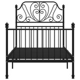 vidaXL Metal Bed Frame Black 90x200 cm