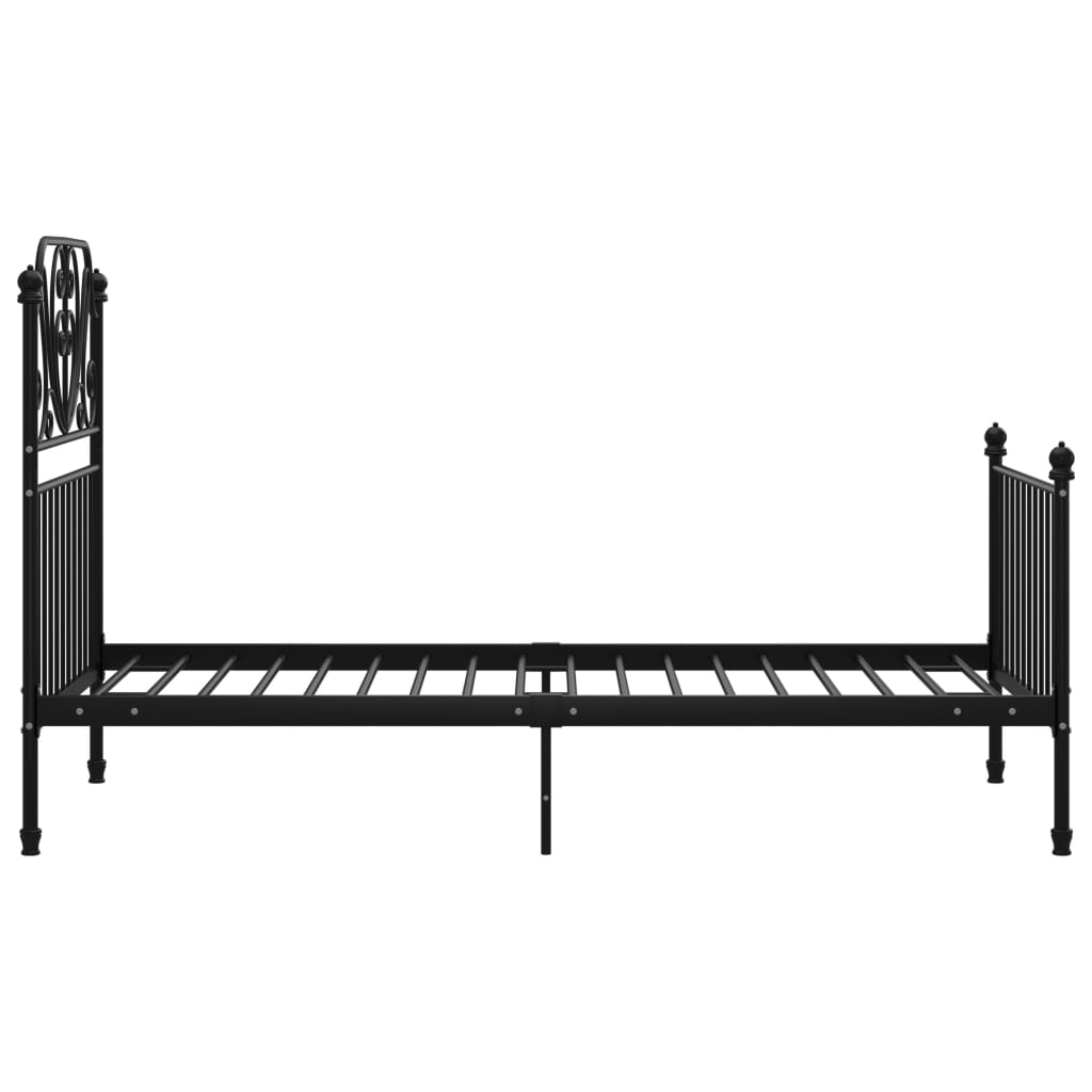 vidaXL Metal Bed Frame Black 90x200 cm