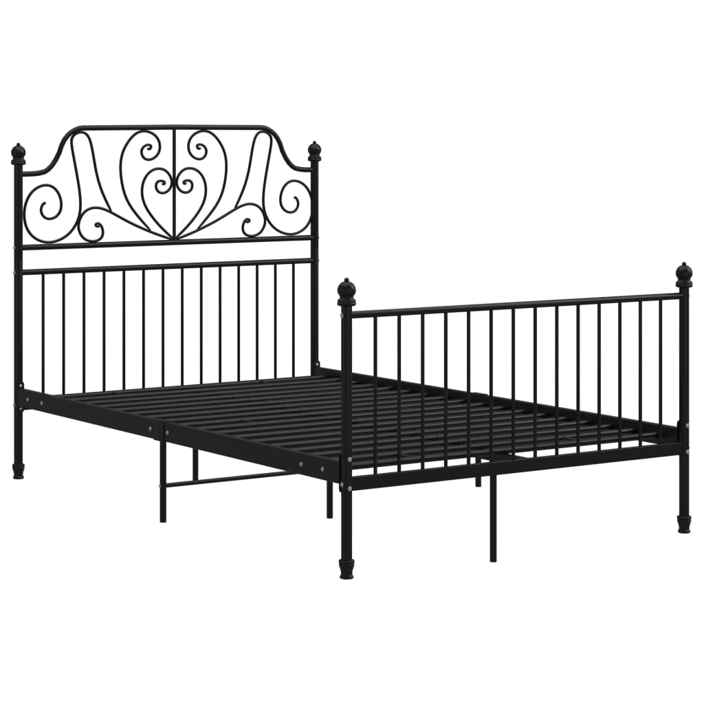 vidaXL Metal Bed Frame Black 120x200 cm