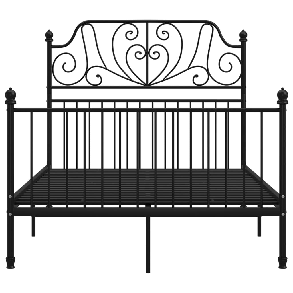 vidaXL Metal Bed Frame Black 120x200 cm