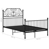 vidaXL Metal Bed Frame Black 120x200 cm