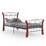 vidaXL Metal Bed Frame Black 90x200 cm
