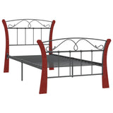 vidaXL Metal Bed Frame Black 90x200 cm