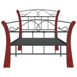 vidaXL Metal Bed Frame Black 90x200 cm