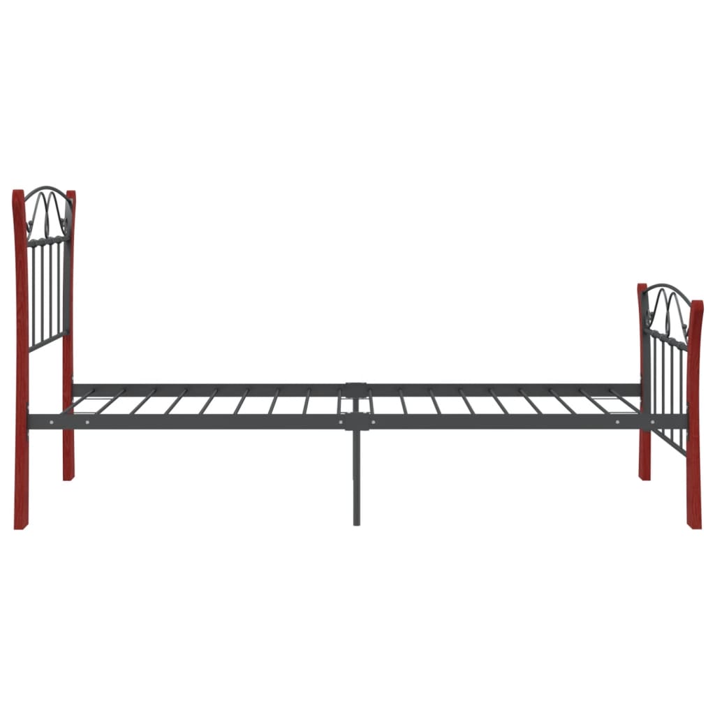 vidaXL Metal Bed Frame Black 90x200 cm