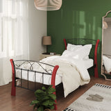 vidaXL Metal Bed Frame Black 90x200 cm