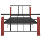 vidaXL Metal and Solid Oak Bed Frame 90x200 cm