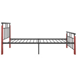 vidaXL Metal and Solid Oak Bed Frame 90x200 cm