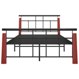 vidaXL Metal and Solid Oak Wood Bed Frame 120x200 cm