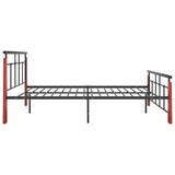 vidaXL Metal and Solid Oak Wood Bed Frame 120x200 cm