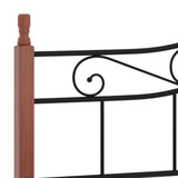 vidaXL Bed frame metal and solid oak black 200x200 cm