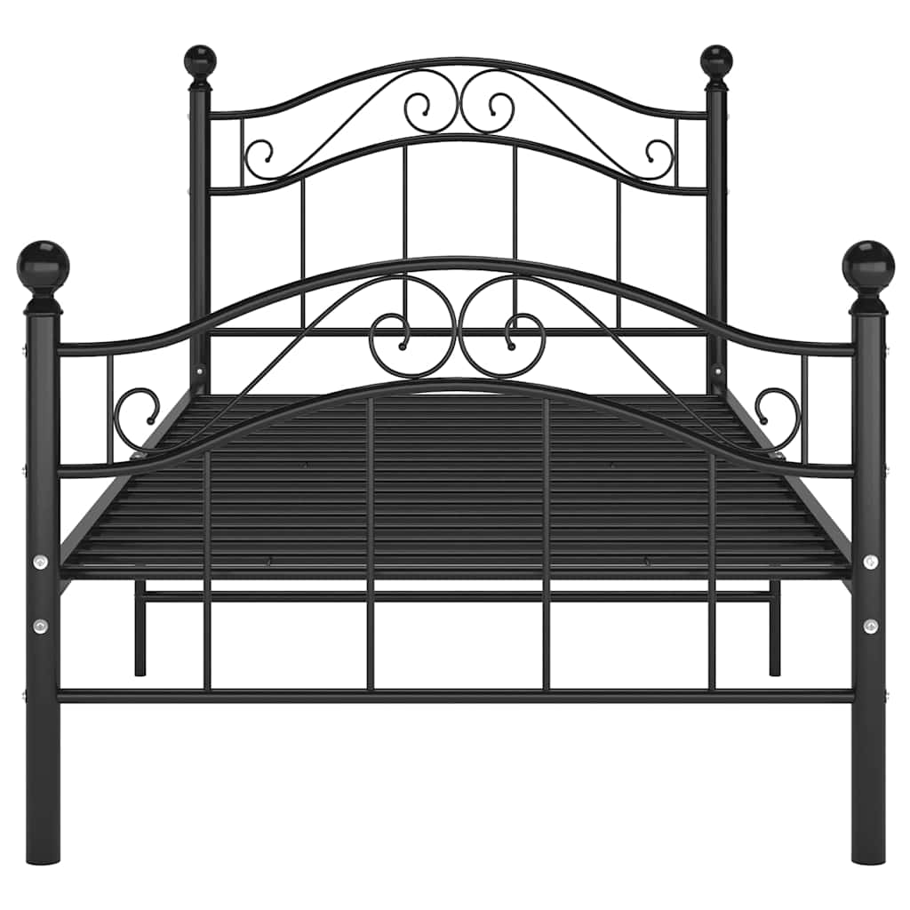 vidaXL Bedframe metaal zwart 90x200 cm