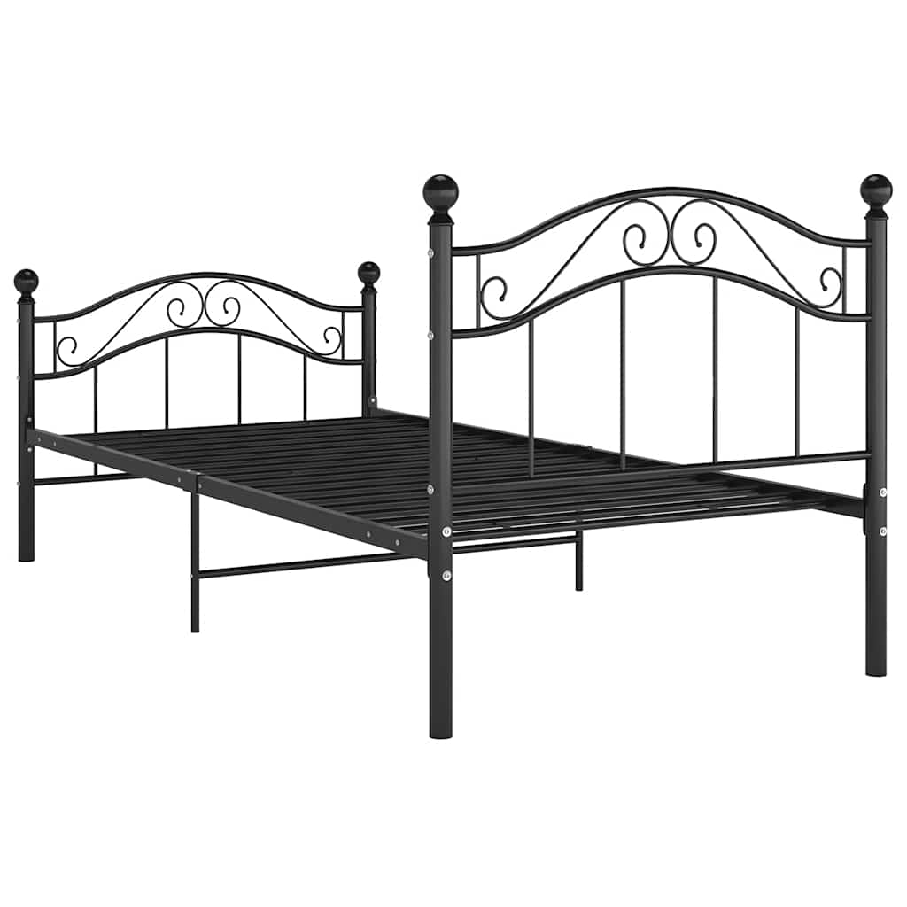 vidaXL Bedframe metaal zwart 90x200 cm