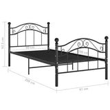 vidaXL Bedframe metaal zwart 90x200 cm