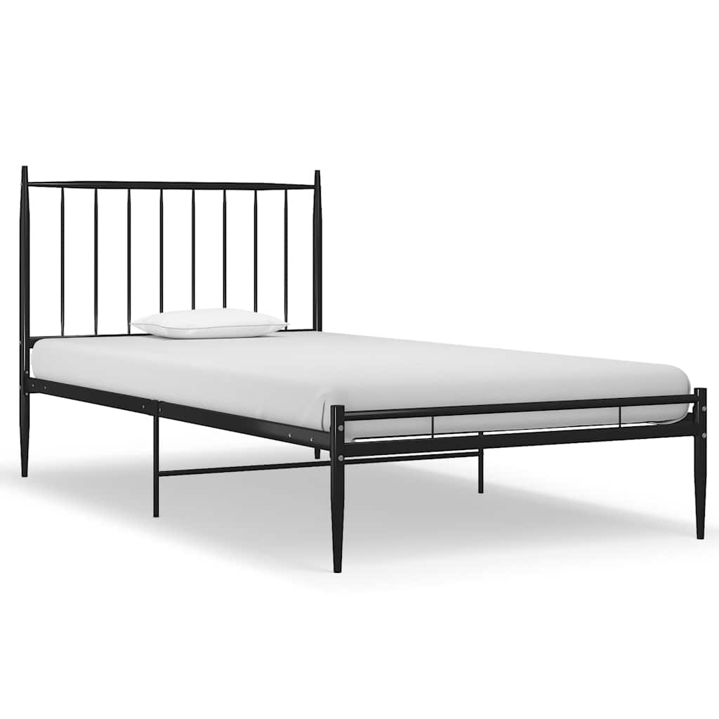 vidaXL Bedframe metaal zwart 90x200 cm