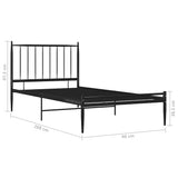 vidaXL Bedframe metaal zwart 90x200 cm