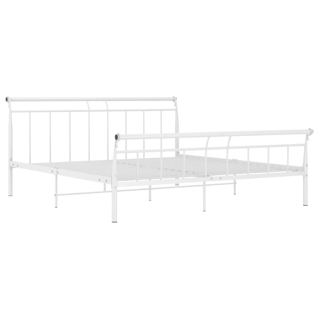vidaXL Bedframe metaal wit 160x200 cm