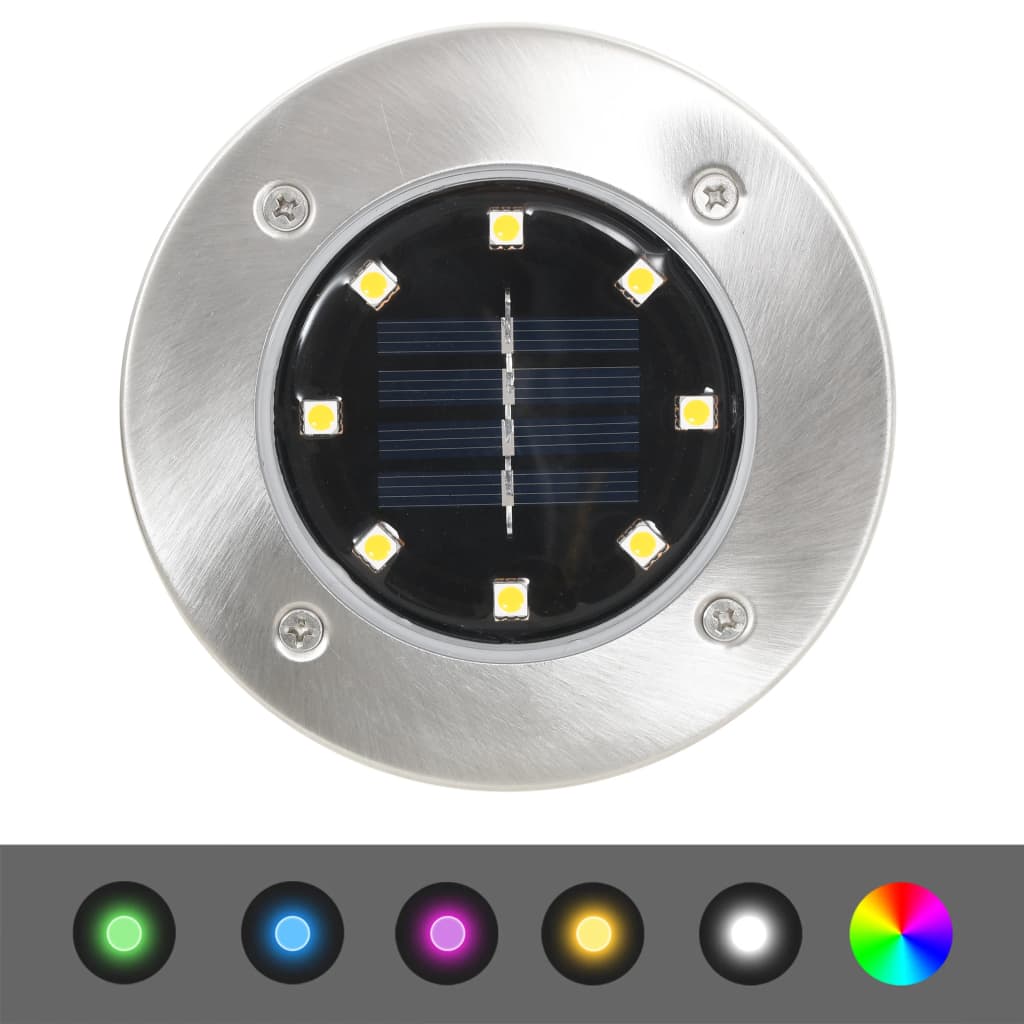 vidaXL Ground Lights 8 pcs solar LED RGB-colour