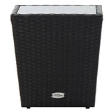 vidaXL 3-delige Bistroset poly rattan en gehard glas zwart