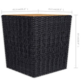 vidaXL 3-Piece Bistro Set Poly Rattan and Acacia Wood Black