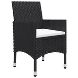 vidaXL 3-Piece Bistro Set Poly Rattan and Acacia Wood Black