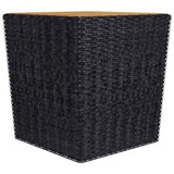 vidaXL 3-Piece Bistro Set Poly Rattan and Acacia Wood Black