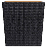vidaXL 3-Piece Bistro Set Poly Rattan and Acacia Wood Black