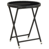 vidaXL 3-Piece Bistro Set Polyrattan and Tempered Glass Black