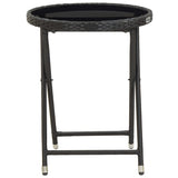 vidaXL 3-Piece Bistro Set Polyrattan and Tempered Glass Black