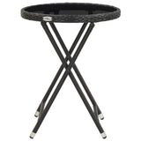 vidaXL 3-Piece Bistro Set Polyrattan and Tempered Glass Black