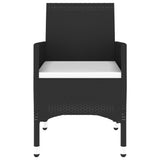 vidaXL Ensemble de jardin 5 pièces en poly rotin et verre dur noir