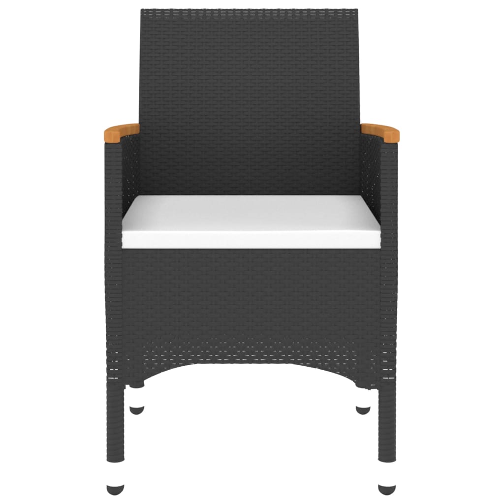 vidaXL 3-Piece Garden Lounge Set Poly Rattan Black