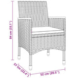 vidaXL 3-Piece Garden Lounge Set Poly Rattan Black