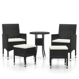 vidaXL 5-piece Lounge Set poly rattan black