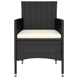 vidaXL 5-piece Lounge Set poly rattan black